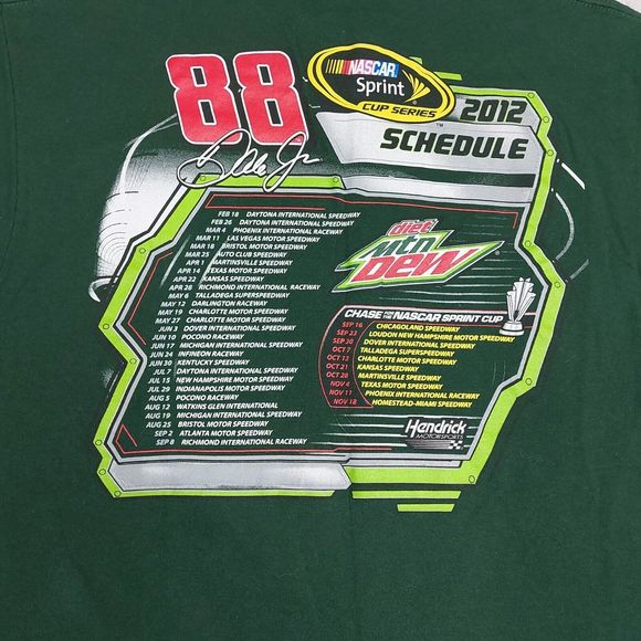Dale Earnhardt Jr NASCAR T-shirt Mountain Dew 2012 Sprint Cup Series Men's Large - Picture 8 of 9